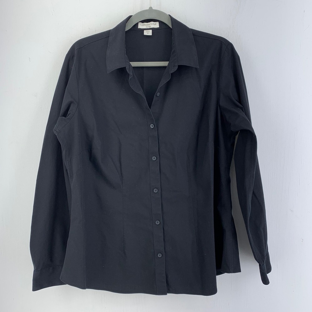 Coldwater Creek No Iron Cotton Button Down Shirt Womens XL 16 Office Capsule